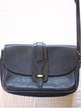 Vintage Dooney And Bourke Gianni Vilanti Black Pebble Leather Crossbody Bag